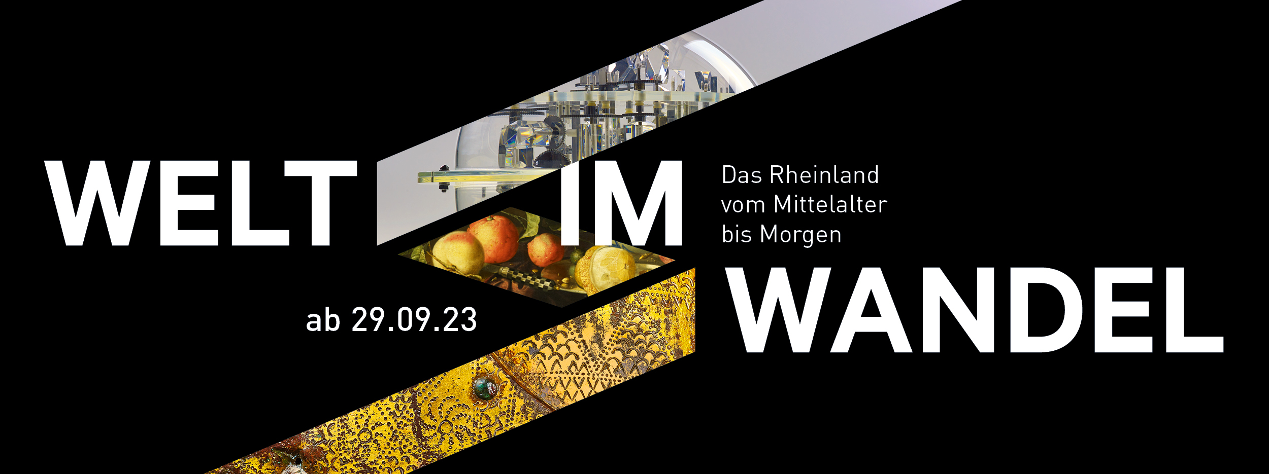Das Kampagnenmotiv zur Eröffnung der neuen Dauerausstellung im LVR-LandesMuseum Bonn. Es zeigt den Titel 