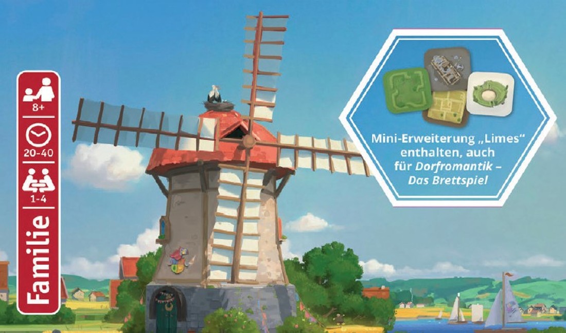 Cover des Spiels "Dorfromantik" - im Vordergrund ist eine Windm&uuml;hle dargestellt.